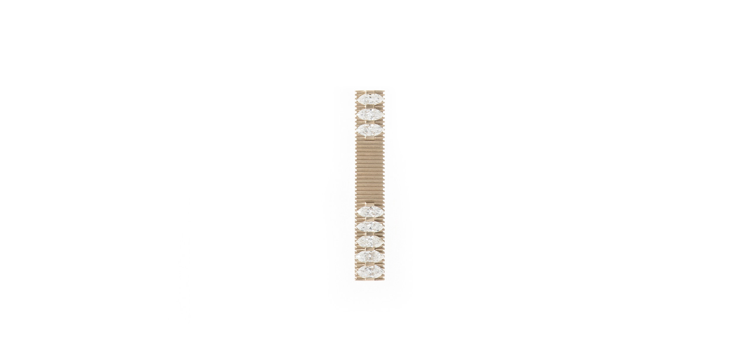 BEIGE RAW GOLD W- MARQUISE NATURAL WHITE DIAMONDS