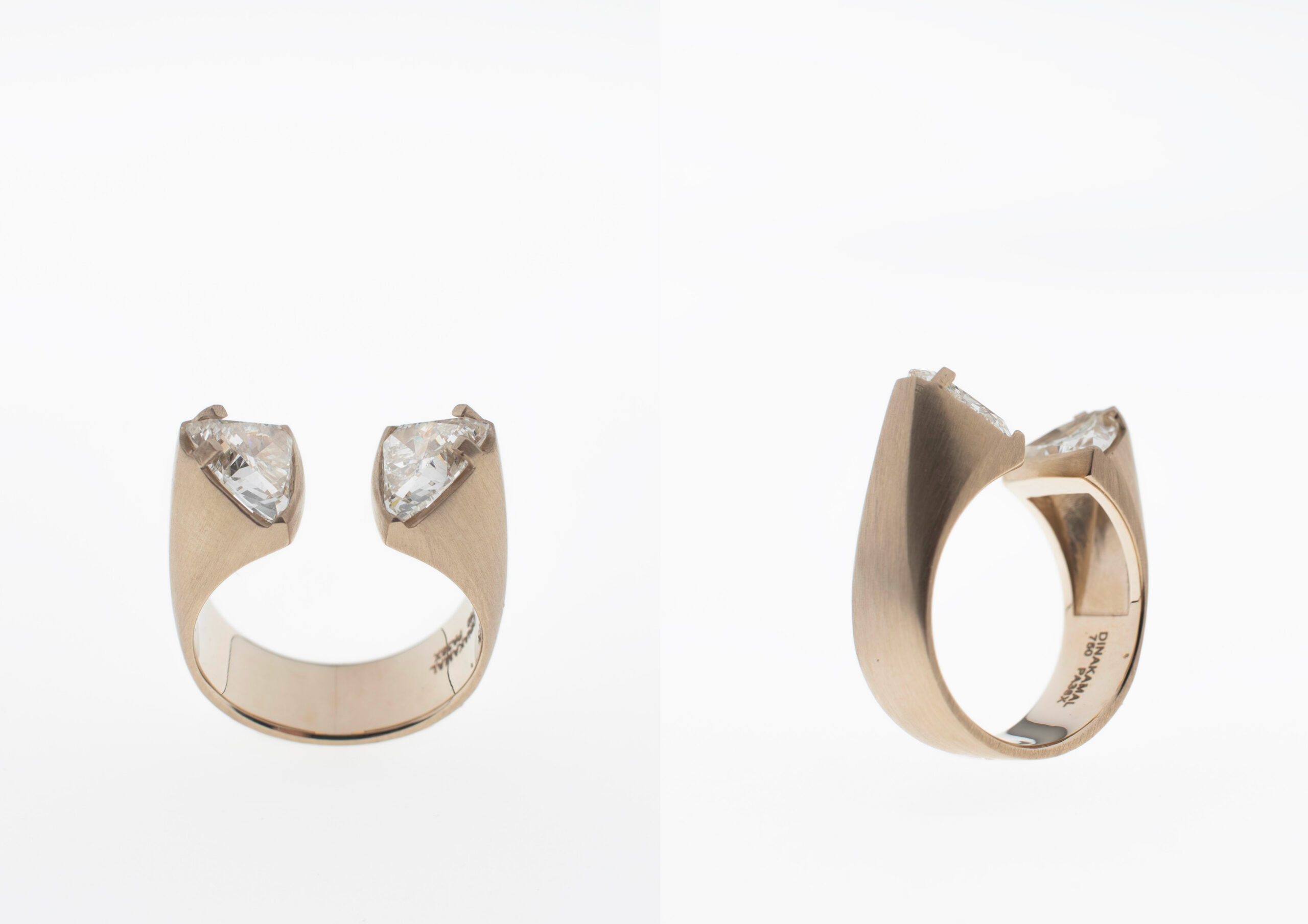 BEIGE BRUSHED GOLD W/<br />
TRILLIANT CUT WHITE DIAMONDS